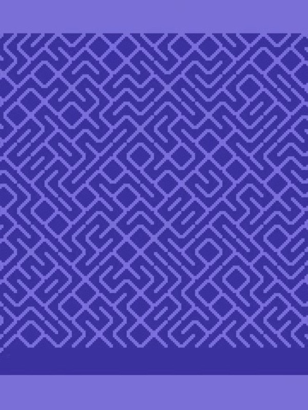 A Commodore 64 screen: a light blue border around a dark blue field filled with light blue diagonal lines that join into a maze-like pattern.