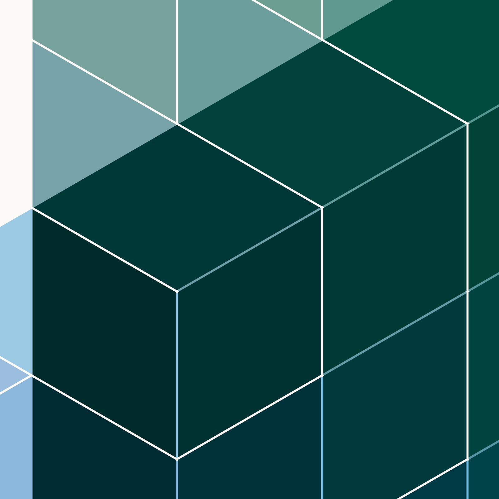 Close-up: a tenth of the image, about 10 × 10 cm of a print 100 × 100 cm, Automatic Colour Cube 007